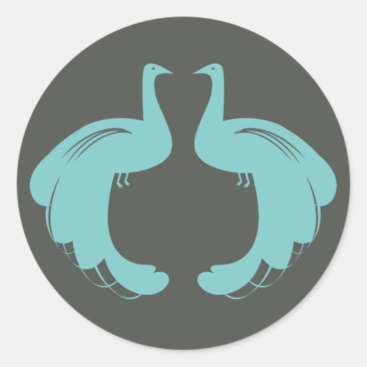 PAUWEN in AQUA Stickers (Voorkant)