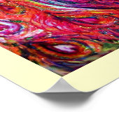 PAUWEN IN DE LIEFDE, Rood Geel Turkoois Blauw Poster (Hoek)