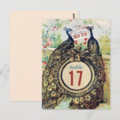  pauwen in een romantische tuin briefkaart (Voorkant / Achterkant)