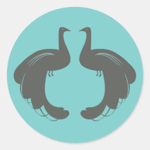 PAUWEN IN GRIJZE STICKERS