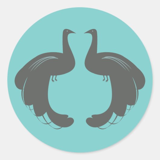 PAUWEN IN GRIJZE STICKERS (Voorkant)