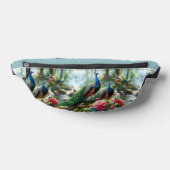 pauwen in het bos AI Print Cut Sew Bag Heuptasje (Liggend)