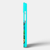 PAUWEN IN LIEFDE MONOGRAAM Turquoise Blauw Case-Mate iPhone Case (Achterkant / Links)