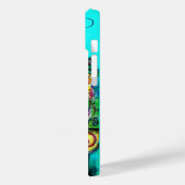 PAUWEN IN LIEFDE MONOGRAAM Turquoise Blauw Case-Mate iPhone Case (Achterkant / Links)
