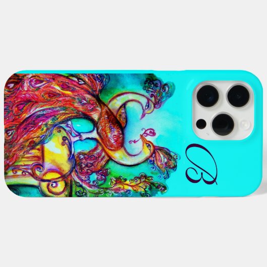 PAUWEN IN LIEFDE MONOGRAM Case-Mate iPhone CASE (Achterkant (horizontaal))