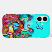 PAUWEN IN LIEFDE MONOGRAM Case-Mate iPhone CASE (Achterkant (horizontaal))