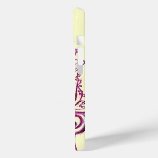 PAUWEN IN LIEFDE MONOGRAM Paars Crème Case-Mate iPhone Case (Achterkant / Links)