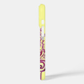 PAUWEN IN LIEFDE MONOGRAM Paars Geel Case-Mate iPhone Case (Achterkant / Links)