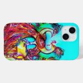PAUWEN IN LIEFDE Rood Blauw Turquoise Teal Case-Mate iPhone Case (Achterkant (horizontaal))