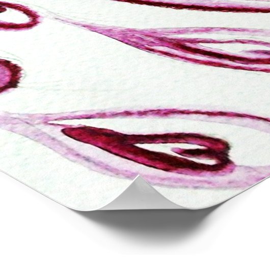 PAUWEN IN LIEFDE, Rood en Wit Poster (Hoek)