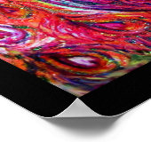 PAUWEN IN LIEFDE, Rood Geel Turquoise Blauw Poster (Hoek)