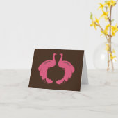 PAUWEN in ROZE Notecard Kaart (Gele Bloem)