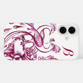 PAUWEN VERLIEFDE MONOGRAAM Rood en Wit Case-Mate iPhone Case (Achterkant (horizontaal))
