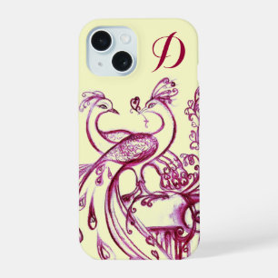 PAUWEN VERLIEFDE MONOGRAM Paars Crème iPhone 15 Case