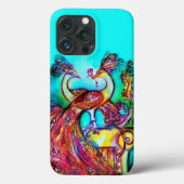 PAUWEN VERLIEFDE Rode Turquoise Blauwe  Case-Mate iPhone Case (Achterkant)