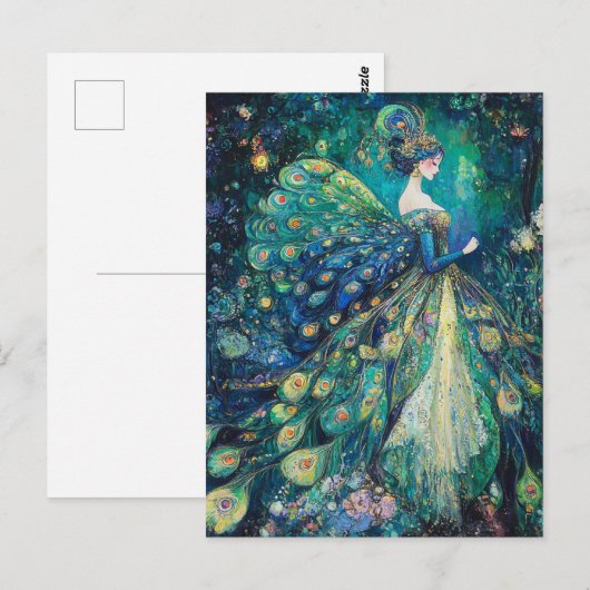 pauwenfee briefkaart (Voorkant / Achterkant)