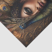 Pauwengodin Portret Decoupage Tissuepapier (Detail)