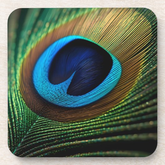 pauwenjuweel bier onderzetter (Voorkant)