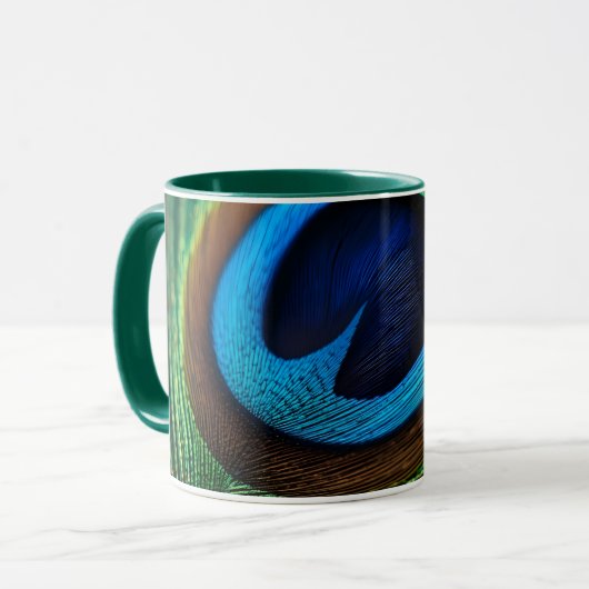 pauwenjuweel mok (Voorkant links)