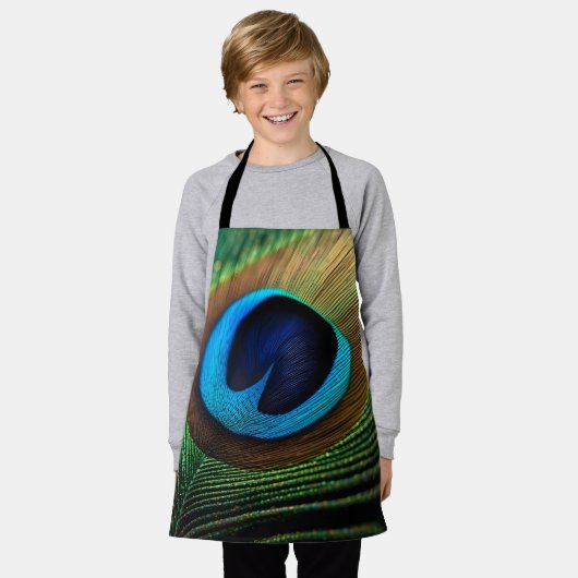 pauwenjuweel schort (Gedragen)