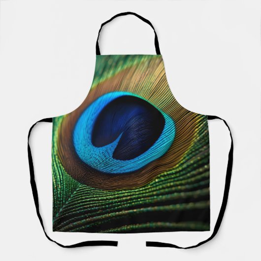 pauwenjuweel schort (Voorkant)