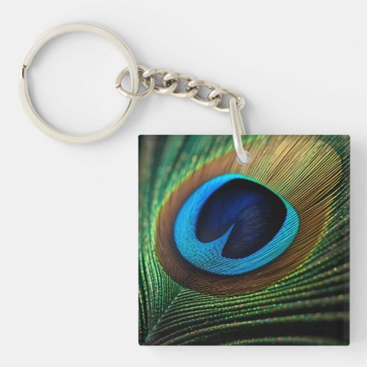 pauwenjuweel sleutelhanger (voorkant)