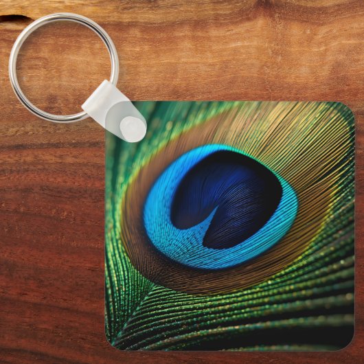 pauwenjuweel sleutelhanger (Voorkant)