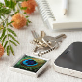 pauwenjuweel sleutelhanger (Zijkant)