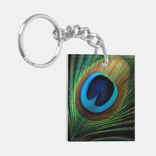 pauwenjuweel sleutelhanger (Voorkant Links)