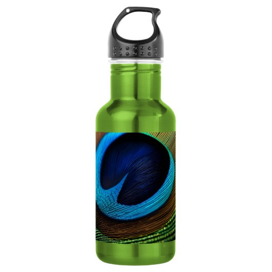 pauwenjuweel waterfles  (Voorkant)