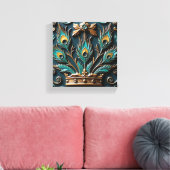Pauwenkoningin Canvas Afdruk (Insitu (Woonkamer))