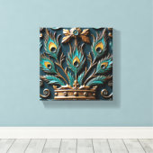 Pauwenkoningin Canvas Afdruk (Insitu (Houten vloer))