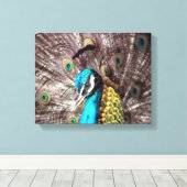 pauwenoog canvas afdruk (Insitu (Houten vloer))