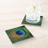 Pauwenoog Glas Onderzetter (Schuin)