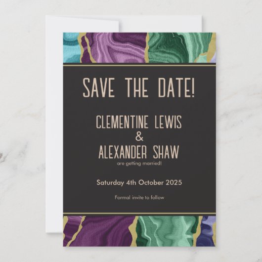 Pauwenoog Waterverf Agate (v1) Save The Date (Voorkant)