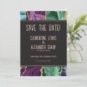Pauwenoog Waterverf Agate (v1) Save The Date (Staand voorkant)