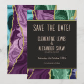 Pauwenoog Waterverf Agate (v1) Save The Date (Voorkant / Achterkant)