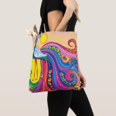Pauwenoog Zonsondergang Tote Bag (Dichtbij)