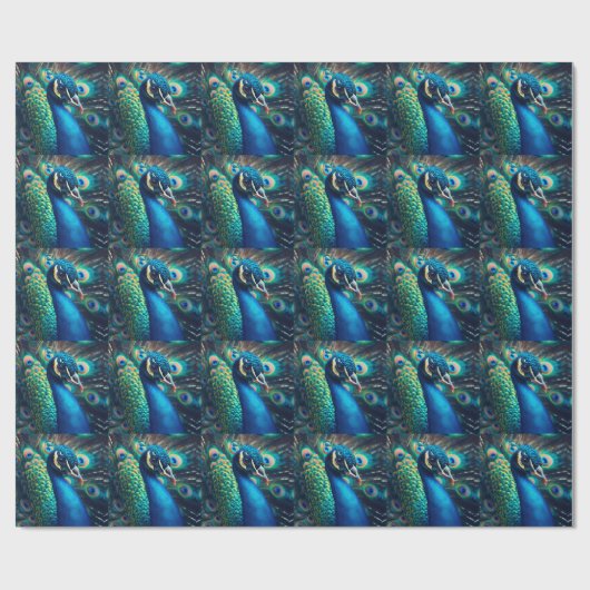 pauwenprofiel cadeaupapier (Vlak)