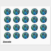 pauwenprofiel ronde sticker (Vel)