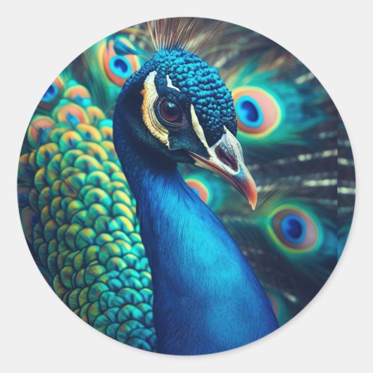 pauwenprofiel ronde sticker (Voorkant)
