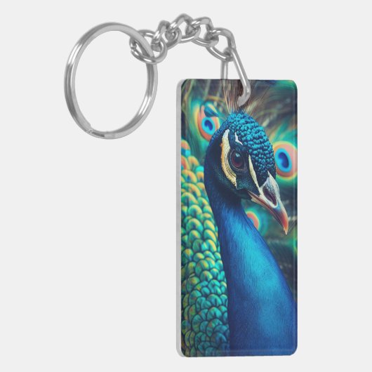 pauwenprofiel sleutelhanger (Voorkant Links)