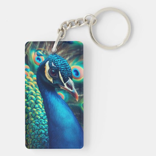 pauwenprofiel sleutelhanger (achterkant)