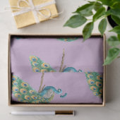 Pauwenserie ontwerp 3 lila tissuepapier (Geschenk)