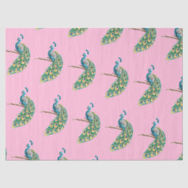 Pauwenserie ontwerp 3 Roze tissuepapier