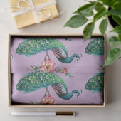 Pauwenserie ontwerp 4 lila tissuepapier (Geschenk)