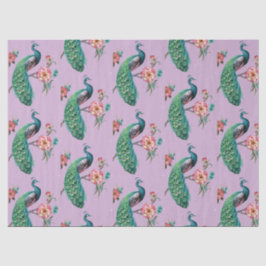 Pauwenserie ontwerp 4 lila tissuepapier