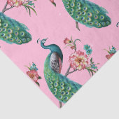 Pauwenserie ontwerp 4 Roze Tissuepapier (Detail)