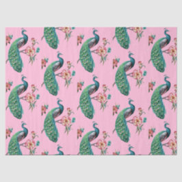 Pauwenserie ontwerp 4 Roze Tissuepapier
