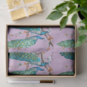 Pauwenserie ontwerp 6 lila tissuepapier (Geschenk)